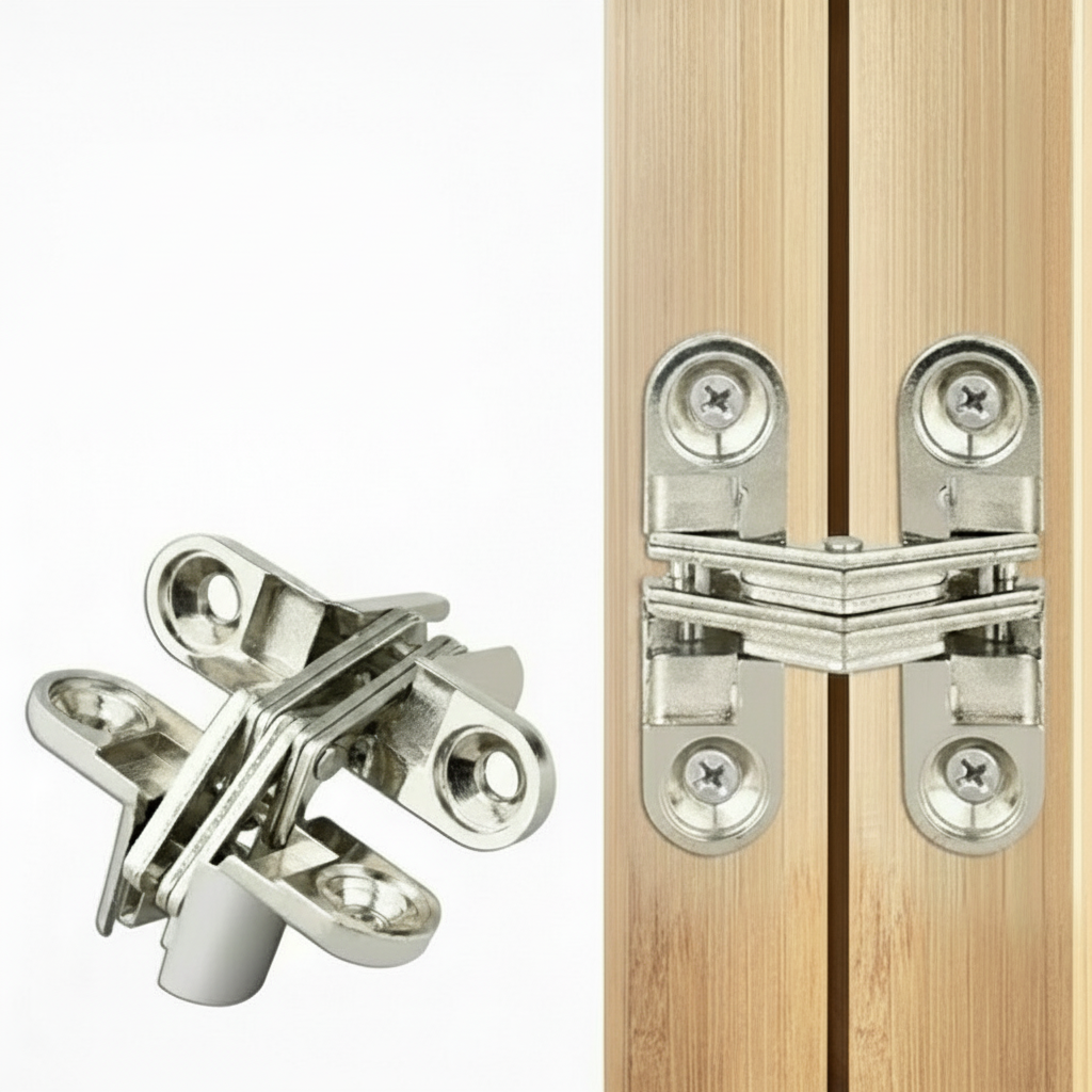 Silverline DH5008 | Hidden Invisible Cross Hinges 180° Folding Door (Set of 2)