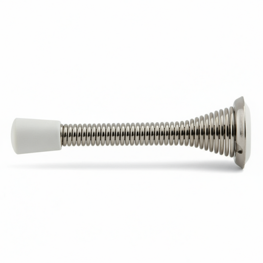Silverline DC06S | 3-1/8 in. Spring Doorstop in Satin Nickel (10 Pack)