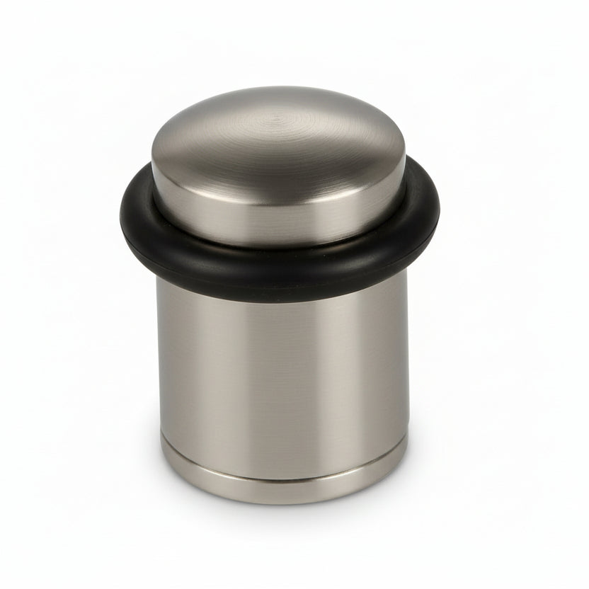 Silverline DS12 | Solid Zinc Cylindrical Doorstop in Satin Nickel