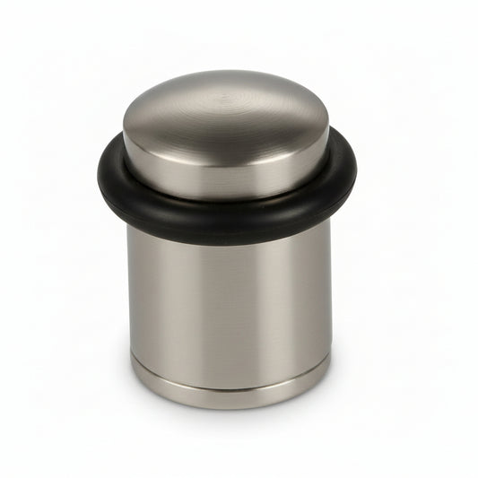 Silverline DS12 | Solid Zinc Cylindrical Doorstop in Satin Nickel