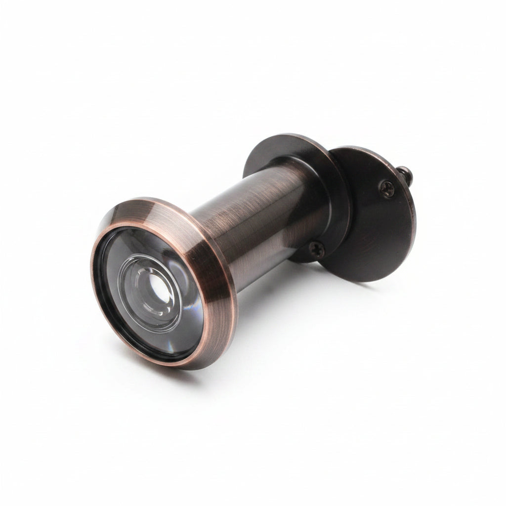 Silverline DV01B | 200 Degrees Solid Zinc Glass Lens Door Viewer | Matte Black/ Antique Copper