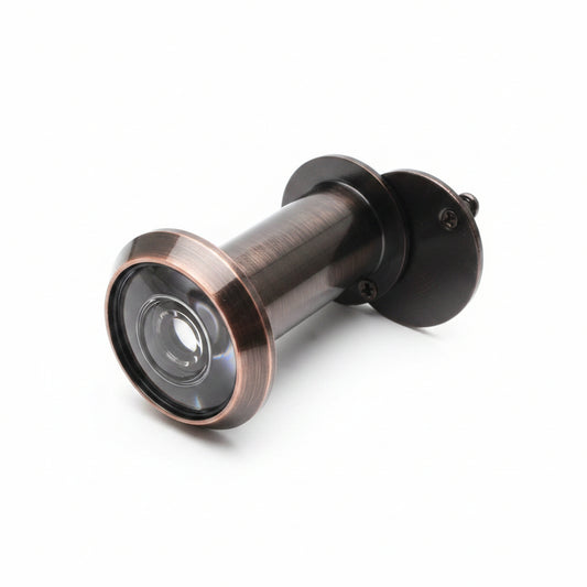 Silverline DV01B | 200 Degrees Solid Zinc Glass Lens Door Viewer | Matte Black/ Antique Copper