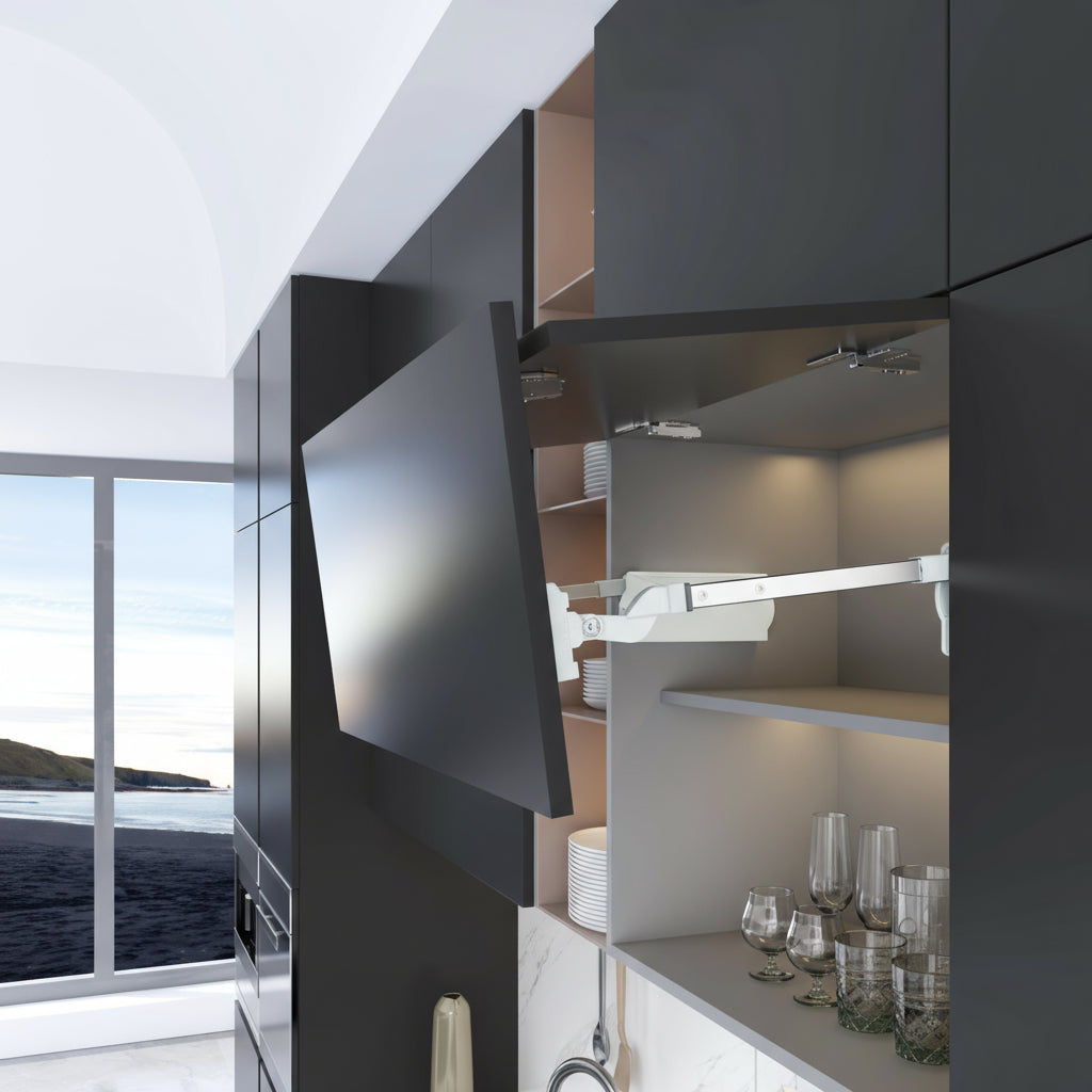 Silverline EasyLift G235 | Soft-Close Bi-Fold Lift System for Double Panel Doors (1 Pair)