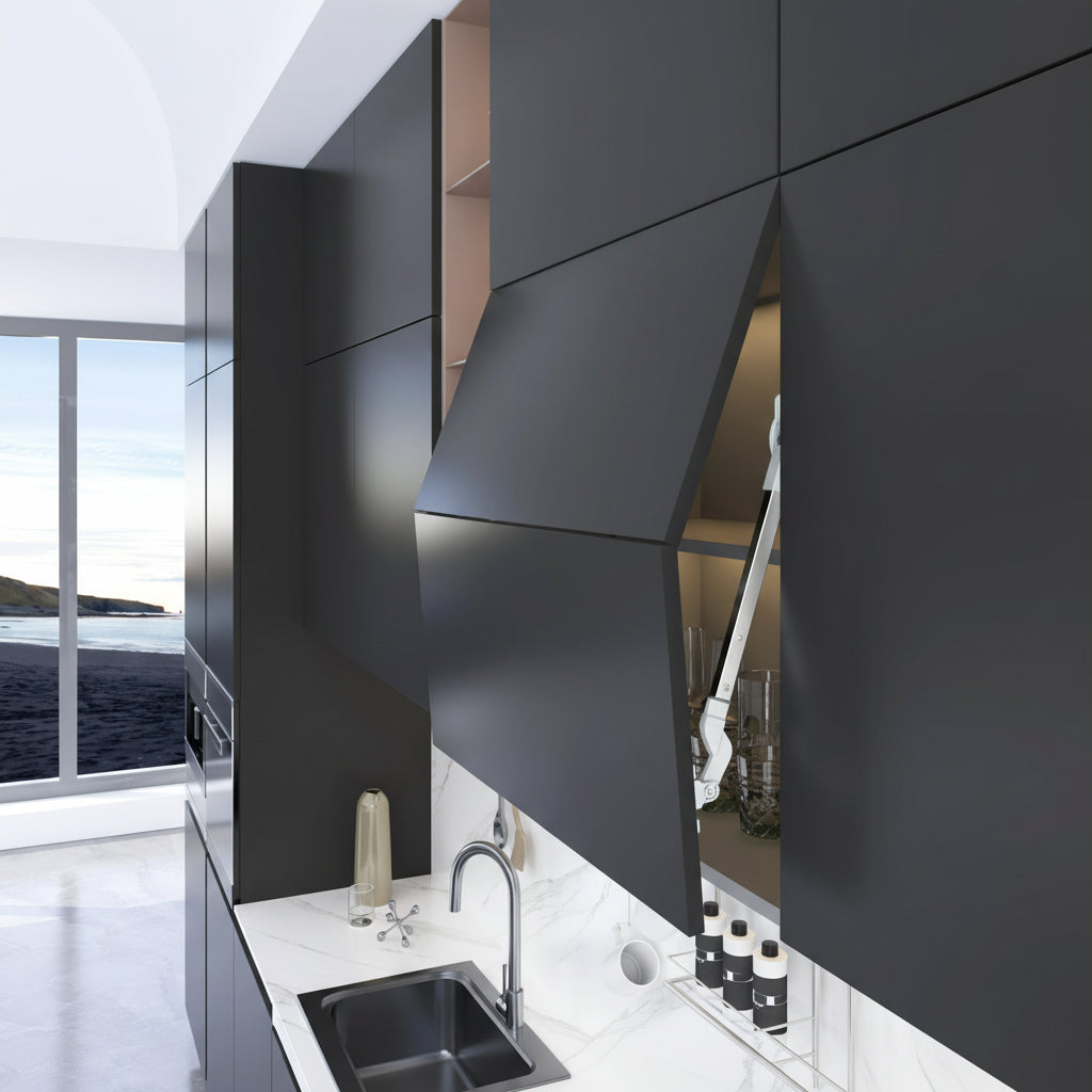 Silverline EasyLift G235 | Soft-Close Bi-Fold Lift System for Double Panel Doors (1 Pair)