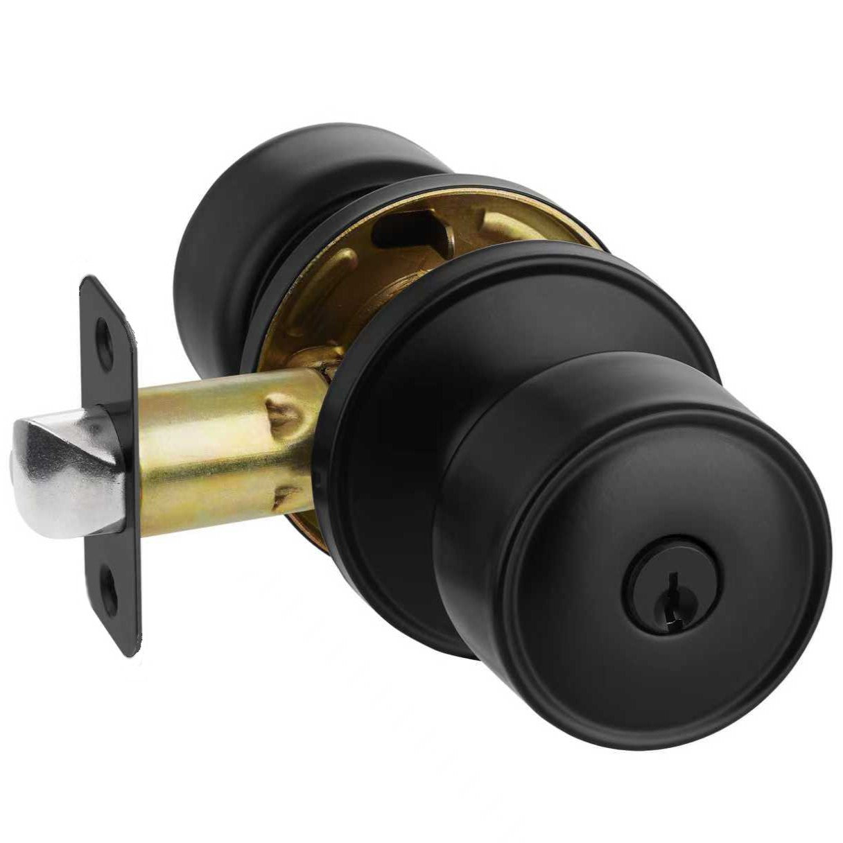 STG Glendale Collection | Grade 3 Knob Set | Privacy, Passage & Entrance | Matte Black / Satin Stainless Steel