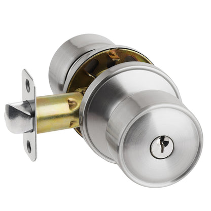 STG Glendale Collection | Grade 3 Knob Set | Privacy, Passage & Entrance | Matte Black / Satin Stainless Steel