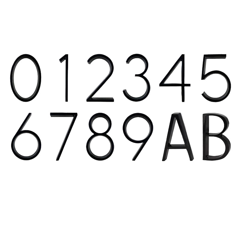 Silverline HN5008 | Floating House Numbers (#0-#9, A-B) in Matte Black