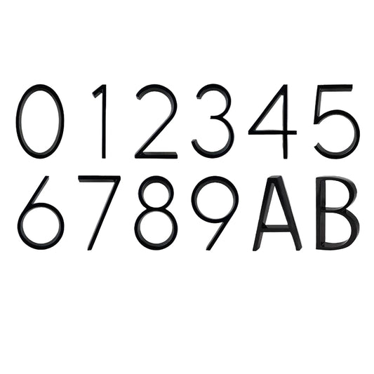 Silverline HN5008 | Floating House Numbers (#0-#9, A-B) in Matte Black