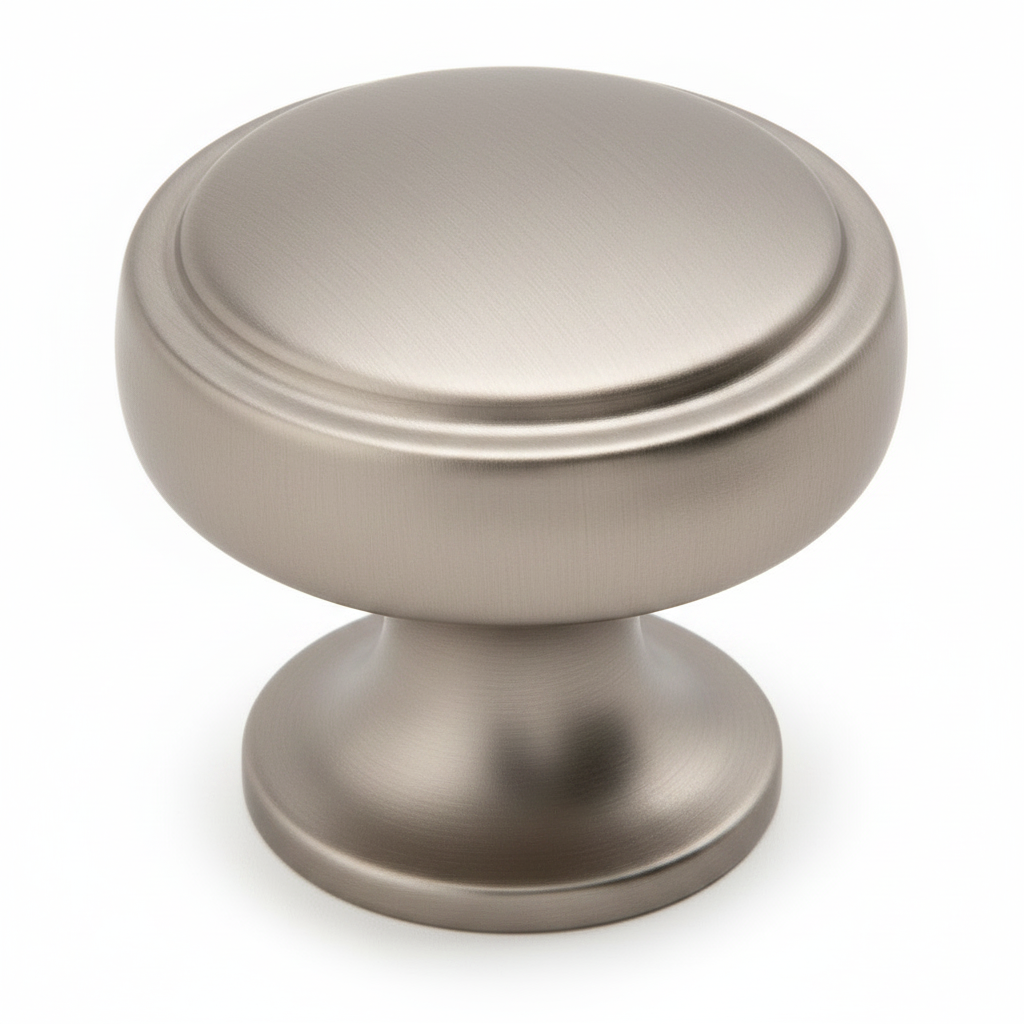 Silverline K2001 | Diameter 1-1/8 in. Contemporary Elegant Round Knob | Satin Nickel/ Matte Black/ Gold Plated