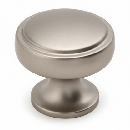 Silverline K2001 | Diameter 1-1/8 in. Contemporary Elegant Round Knob | Satin Nickel/ Matte Black/ Gold Plated