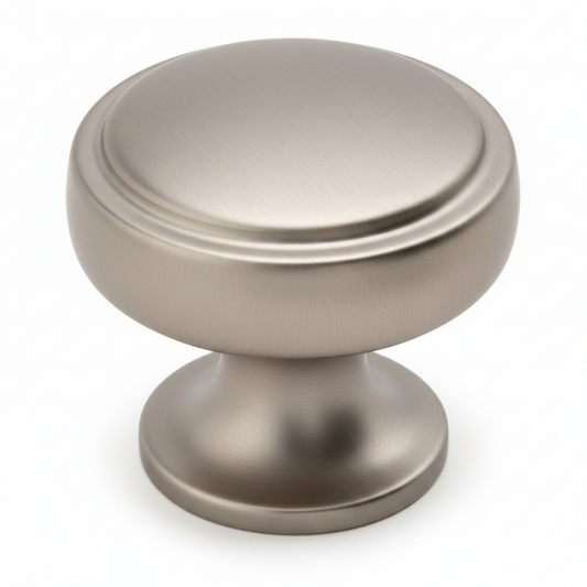 Silverline K2001 | Diameter 1-1/8 in. Contemporary Elegant Round Knob | Satin Nickel/ Matte Black/ Gold Plated