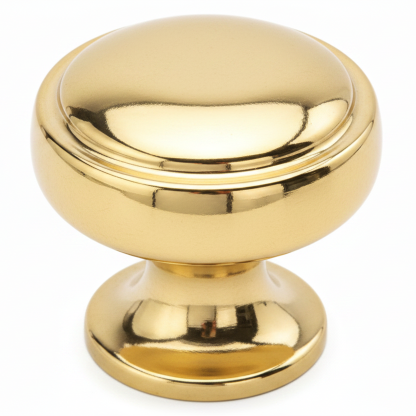 Silverline K2001 | Diameter 1-1/8 in. Contemporary Elegant Round Knob | Satin Nickel/ Matte Black/ Gold Plated