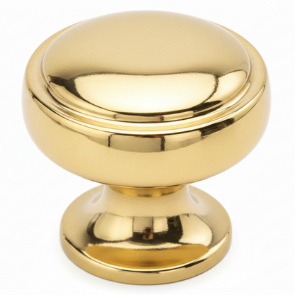 Silverline K2001 | Diameter 1-1/8 in. Contemporary Elegant Round Knob | Satin Nickel/ Matte Black/ Gold Plated
