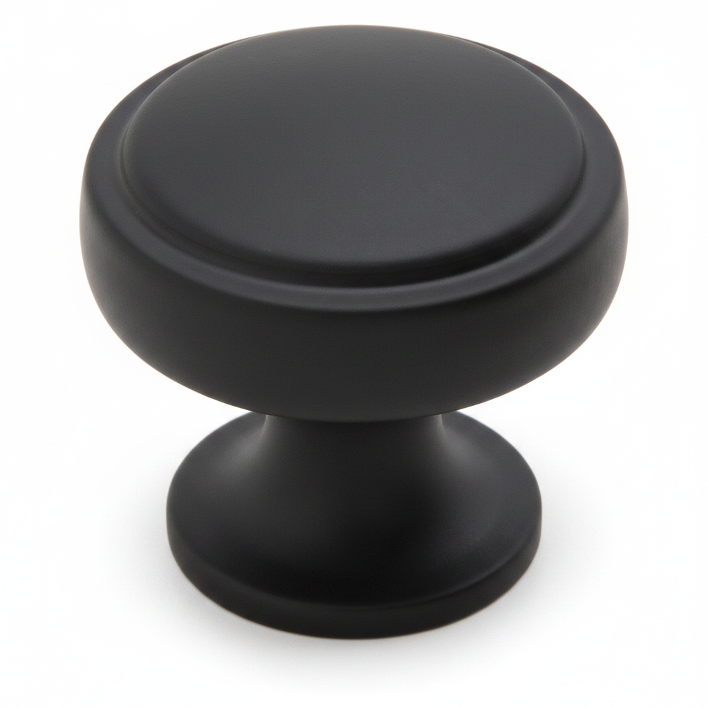 Silverline K2001 | Diameter 1-1/8 in. Contemporary Elegant Round Knob | Satin Nickel/ Matte Black/ Gold Plated