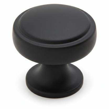 Silverline K2001 | Diameter 1-1/8 in. Contemporary Elegant Round Knob | Satin Nickel/ Matte Black/ Gold Plated