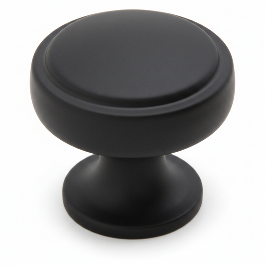 Silverline K2001 | Diameter 1-1/8 in. Contemporary Elegant Round Knob | Satin Nickel/ Matte Black/ Gold Plated