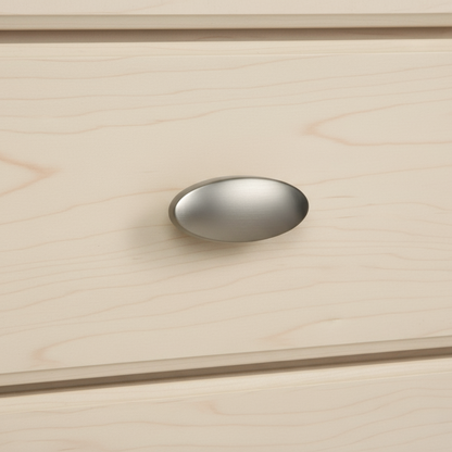 Silverline K2011 | Centers 5/8 in. Oval Spacecraft Cabinet Knob in Satin Nickel
