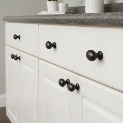 Silverline K2016 Cabinet Hardware Knob 1 - 1/4 inch Oil Rubbed Bronze Oval Football - amerfithardware