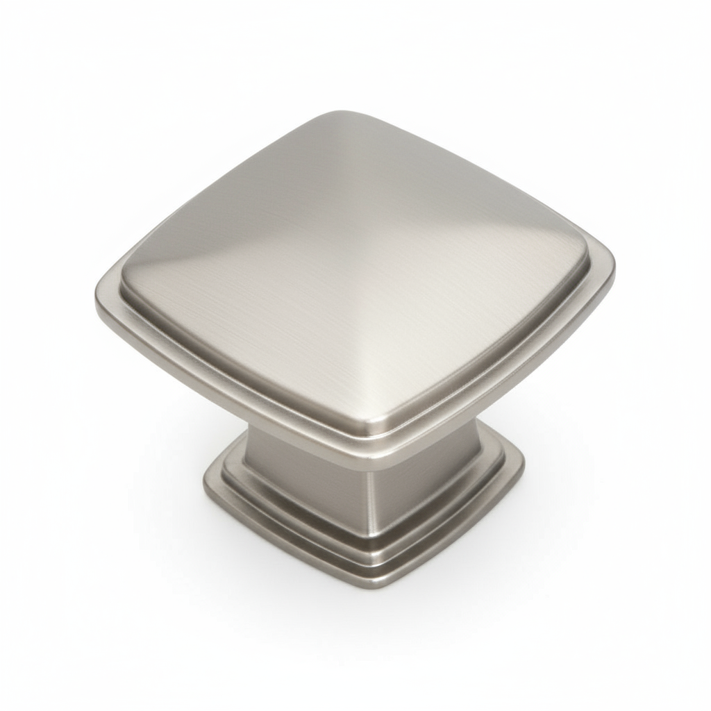 Silverline K2023 | 1-1/4 in. x 1-1/4 in. Square Contemporary Cabinet Knob | Various Finishes