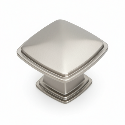 Silverline K2023 | 1-1/4 in. x 1-1/4 in. Square Contemporary Cabinet Knob | Various Finishes