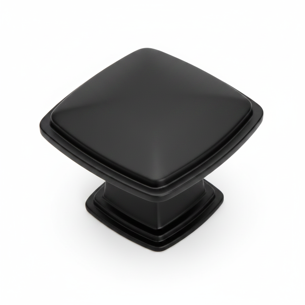 Silverline K2023 | 1-1/4 in. x 1-1/4 in. Square Contemporary Cabinet Knob | Satin Nickel/ Matte Black/ Oil Rubbed Bronze