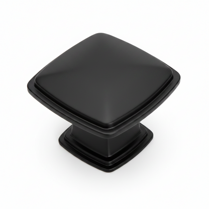 Silverline K2023 | 1-1/4 in. x 1-1/4 in. Square Contemporary Cabinet Knob | Satin Nickel/ Matte Black/ Oil Rubbed Bronze