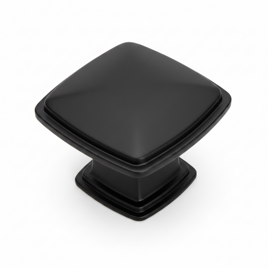 Silverline K2023 | 1-1/4 in. x 1-1/4 in. Square Contemporary Cabinet Knob | Satin Nickel/ Matte Black/ Oil Rubbed Bronze