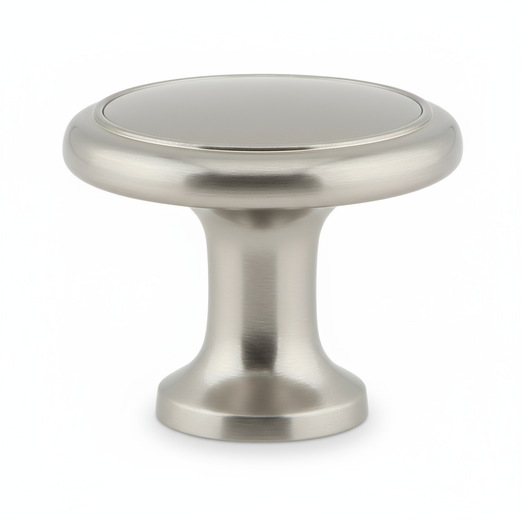 Silverline K2036 | Diameter 1-3/16 in. Contemporary Round Flat Surface Cabinet Knob in Satin Nickel