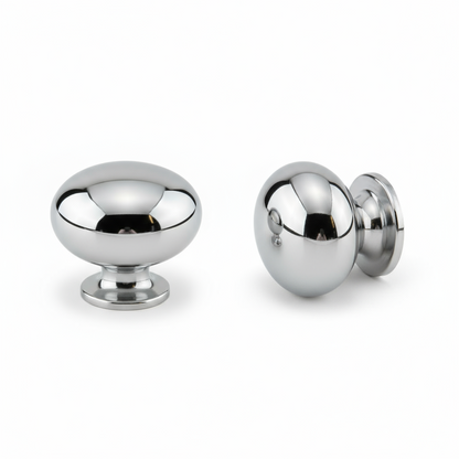 Silverline K2180 | Diameter 1-1/4" Solid Traditional Round Cabinet Knob in Polished Chrome