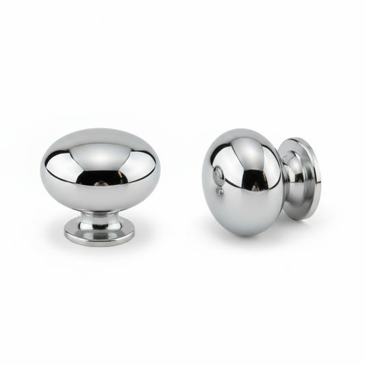 Silverline K2180 | Diameter 1-1/4" Solid Traditional Round Cabinet Knob in Polished Chrome