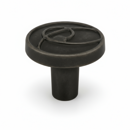 Silverline K2305 | Diameter 1-3/16 in. Round Vintage Cabinet Knob in Weathered Nickel