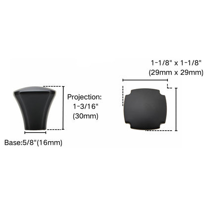 Silverline K4032 | 1-1/8 in. Contemporary Elegant Cabinet Knob in Matte Black