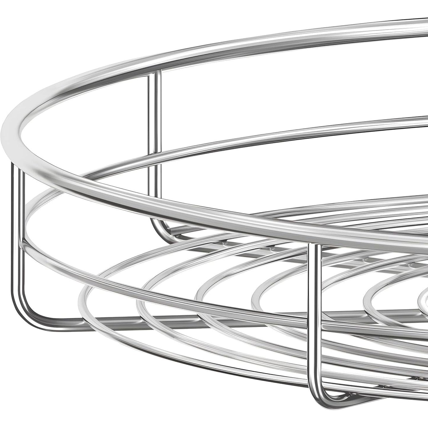 Silverline LSK | Kidney Shaped Two-Shelf Wire Lazy Susans for Base Corner Cabinet