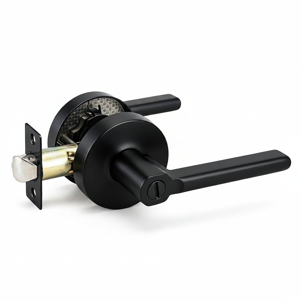 STG Lenton Collection | Grade 3 Door Lever | Privacy, Passage & Entrance | Matte Black / Satin Nickel