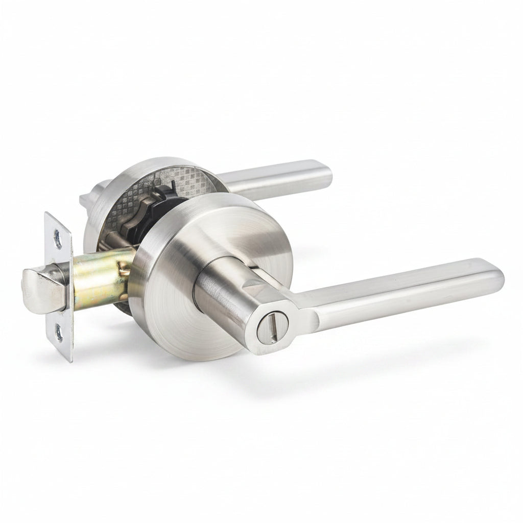 STG Lenton Collection | Grade 3 Door Lever | Privacy, Passage & Entrance | Matte Black / Satin Nickel