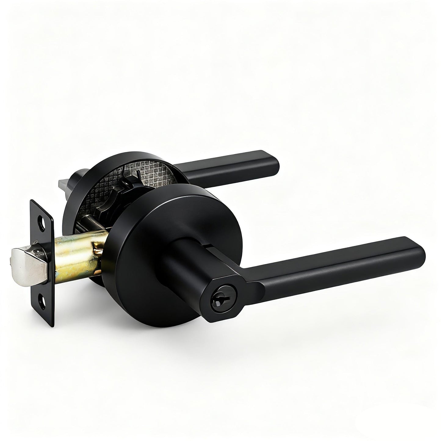 STG Lenton Collection | Grade 3 Door Lever | Privacy, Passage & Entrance | Matte Black / Satin Nickel