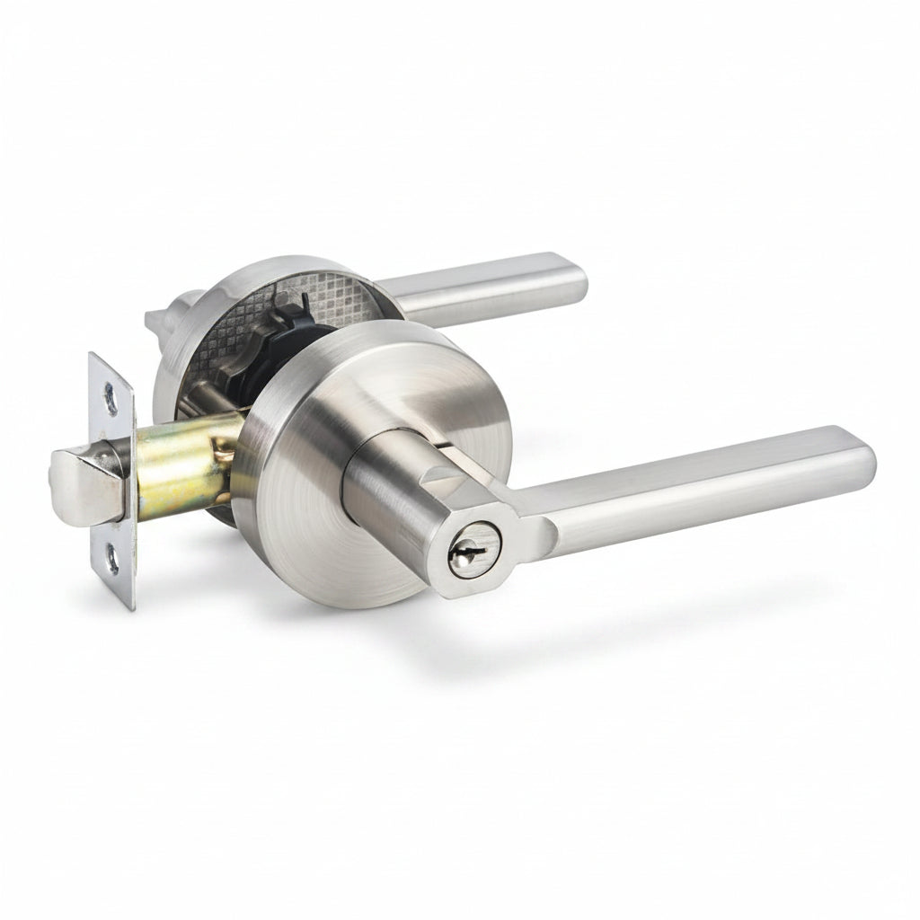 STG Lenton Collection | Grade 3 Door Lever | Privacy, Passage & Entrance | Matte Black / Satin Nickel