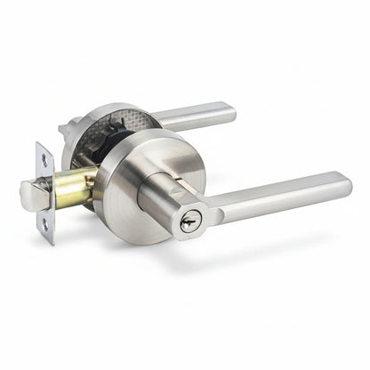 STG Lenton Collection | Grade 3 Door Lever | Privacy, Passage & Entrance | Matte Black / Satin Nickel