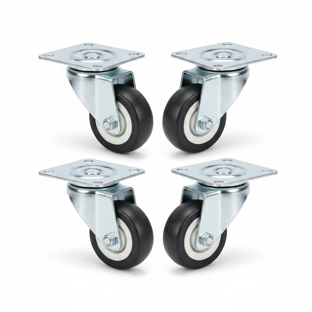 Silverline M0017 | 2" Heavy-Duty Zinc-Plated Swivel Plate Casters (Set of 4)
