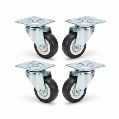 Silverline M0017 | 2" Heavy-Duty Zinc-Plated Swivel Plate Casters (Set of 4)