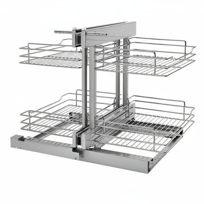 Silverline MC2718 | Soft Close Two-Tier Blind Corner Pullout Organizer Under Sink Corner Optimizer