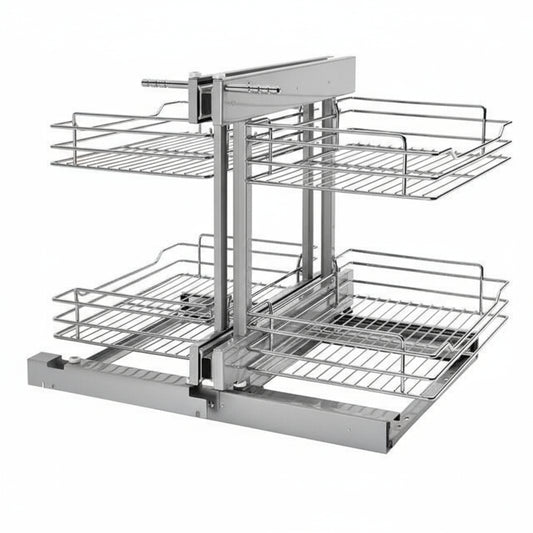 Silverline MC2718 | Soft Close Two-Tier Blind Corner Pullout Organizer Under Sink Corner Optimizer