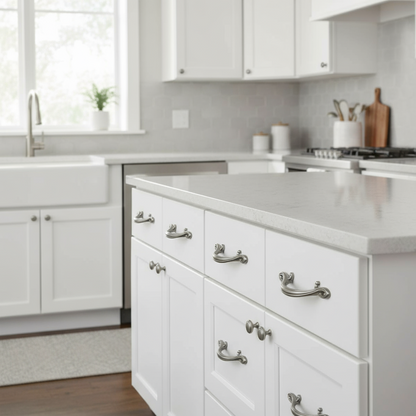 Silverline P2005 | Centers 5-1/16 in. Elegant Cabinet Pull Handle in Satin Nickel