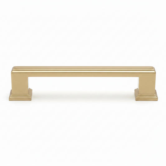 Silverline P2069 | Block Essentials Contemporary Cabinet Bar Pull | Satin Brass