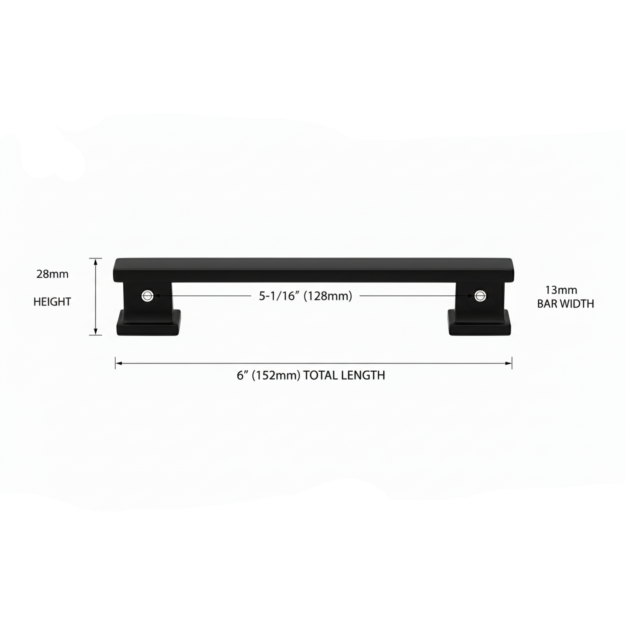 Silverline P2070 | Centers 5-1/16 in. Contemporary Solid Bar Pulls in Matte Black