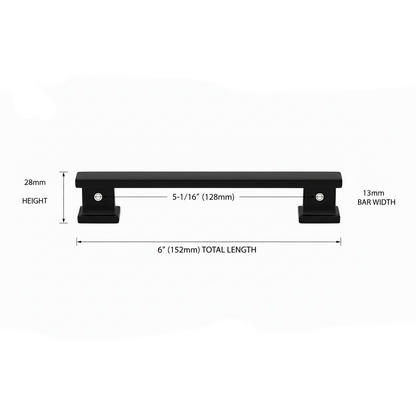 Silverline P2070 | Centers 5-1/16 in. Contemporary Solid Bar Pulls in Matte Black
