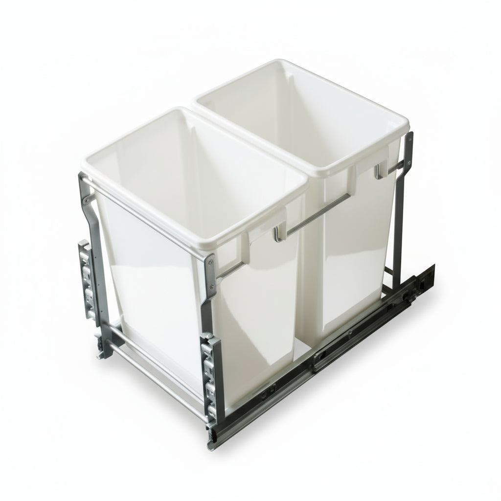 Silverline POBD020 & POBD020-PRO | Side-Mount Double Bin Trash Pullout Systems for B18 Cabinets