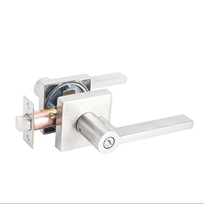 BuildIt Prism Collection | Grade 3 Door Lever | Privacy, Passage & Entrance | Matte Black / Satin Nickel