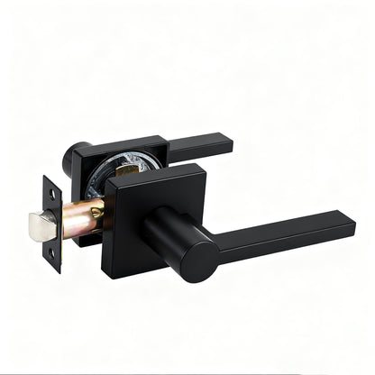 BuildIt Prism Collection | Grade 3 Door Lever | Privacy, Passage & Entrance | Matte Black / Satin Nickel