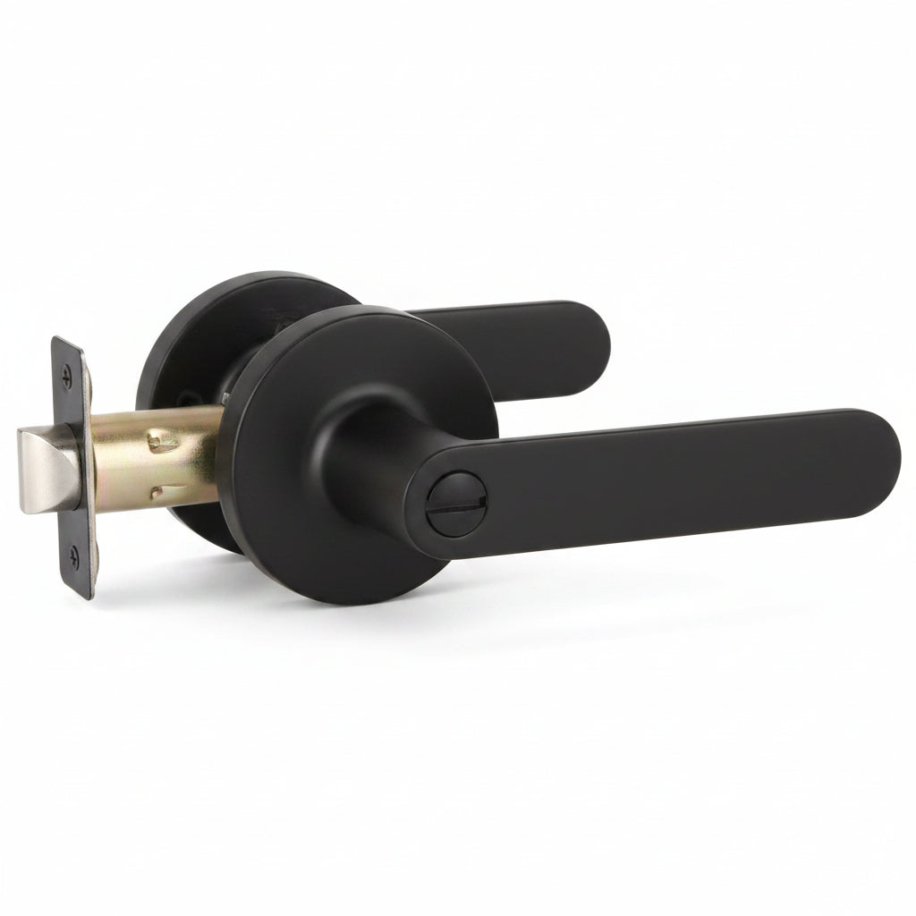 STG Reina Collection | Grade 3 Door Lever | Privacy, Passage & Entrance | Matte Black / Satin Nickel